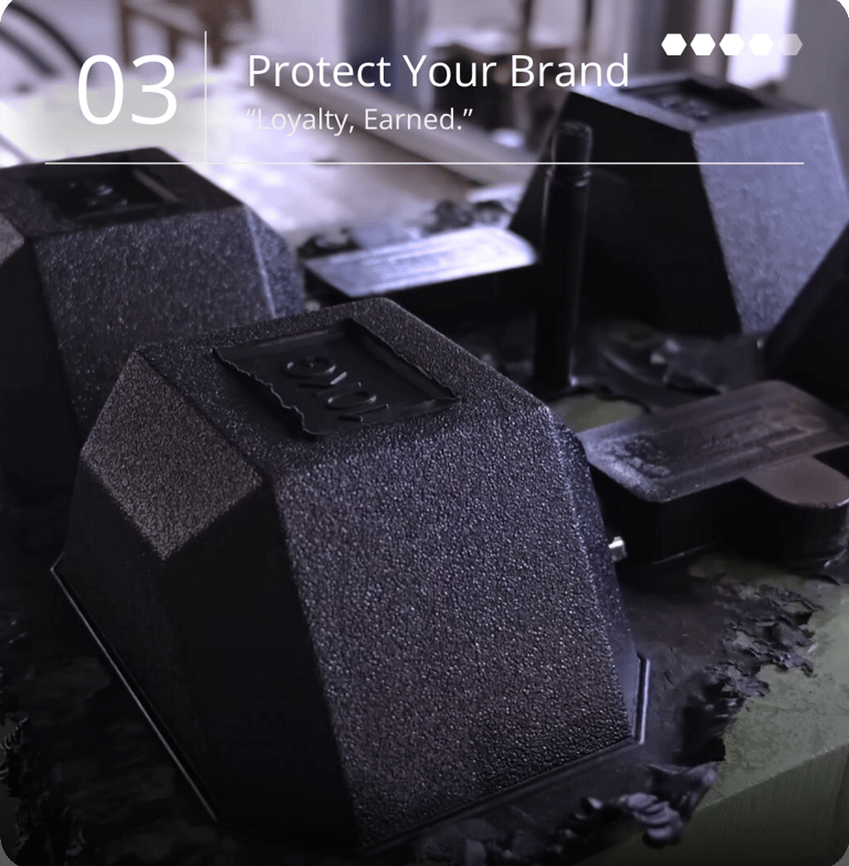 Our quality-controlled process for manufacturing durable rubber dumbbells for our retail partners.