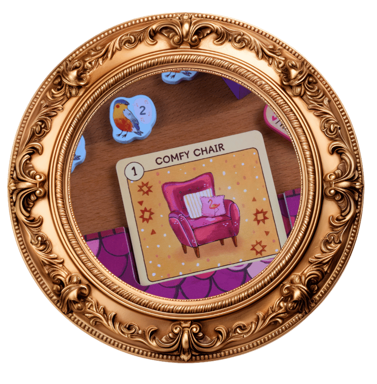 So Happy You're Here! board game by Fiammingo Games hidden flamingo