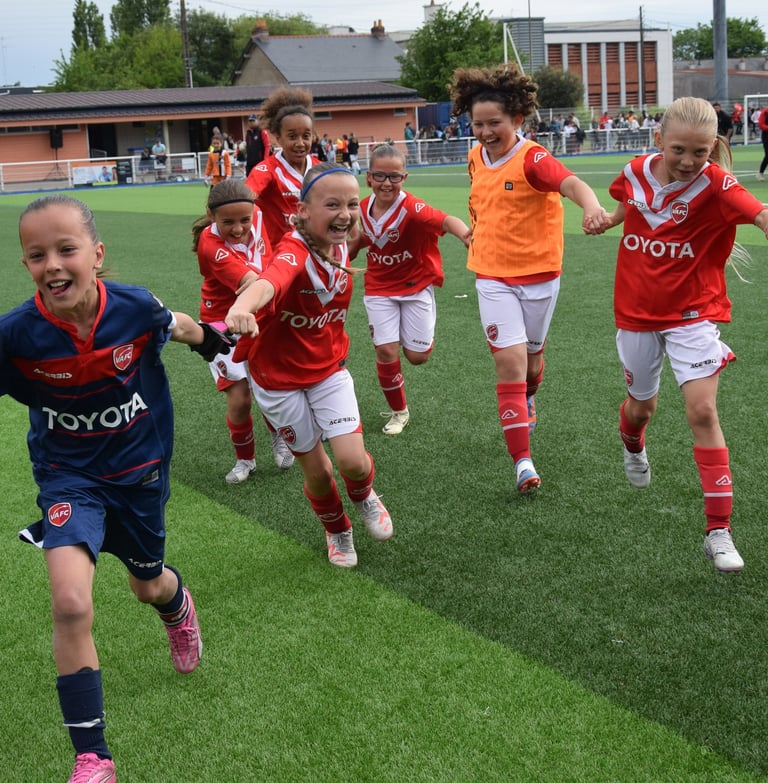 La joie des joueuses U11F de Valenciennes
