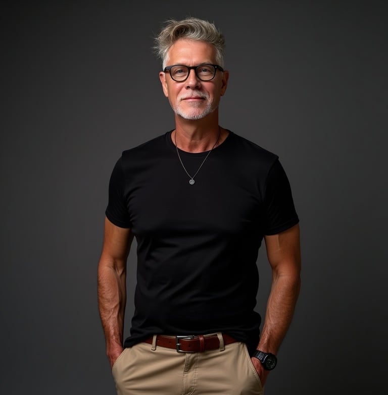 Kurt Wendler-Rothenberger with a beard and glasses on a black background