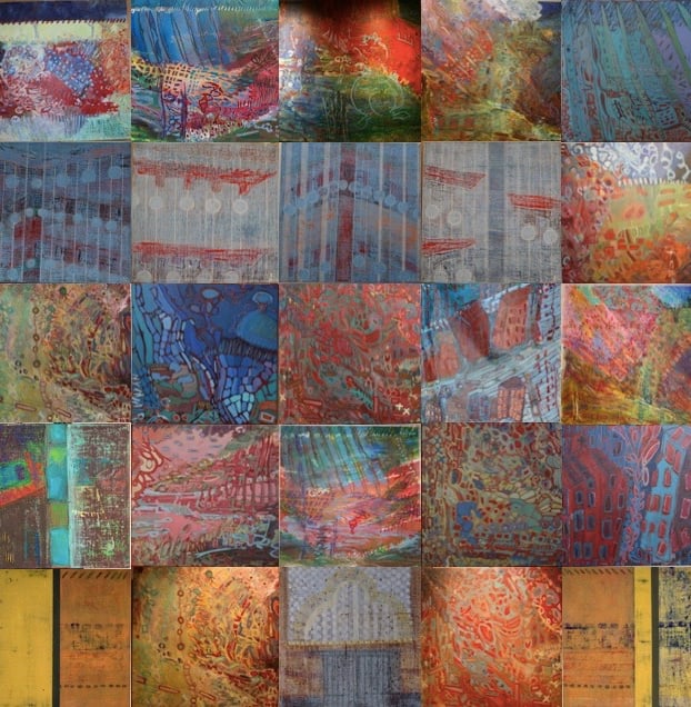 Mosaïque d'oeuvres d'Annick Zimmermann