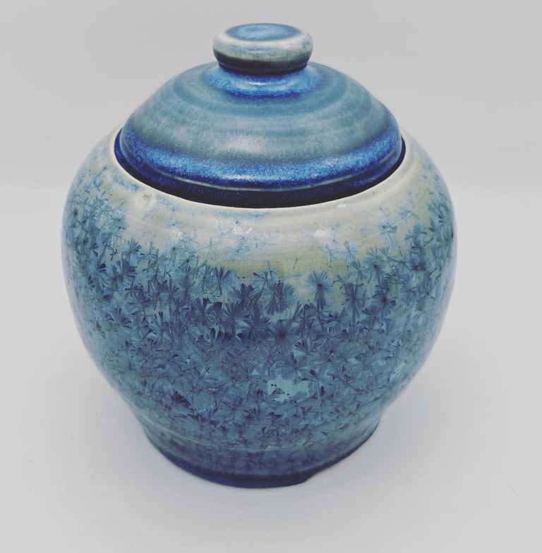Lidded Crystalline Glaze Pot