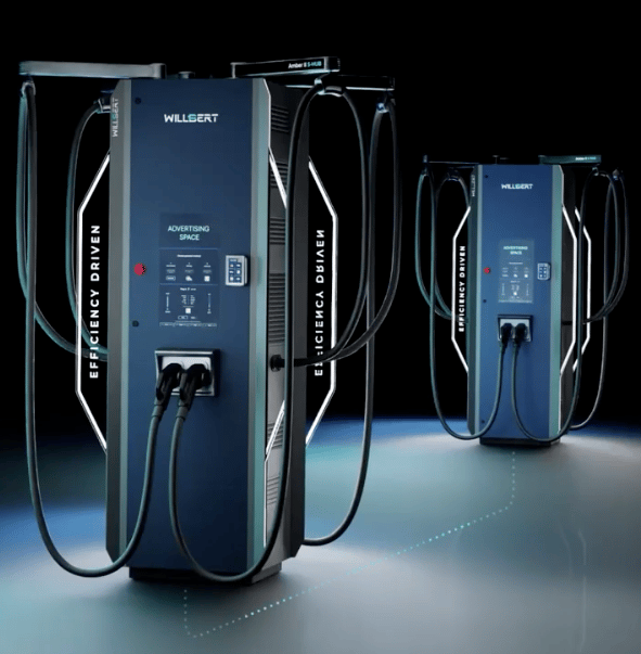 Willbert Charging: a group of electric charging stations with charging cords