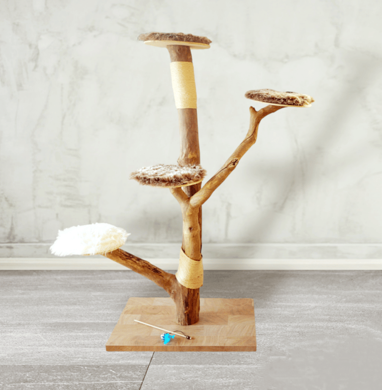 a cat tree with a cat scratching scratching scratching scratching board