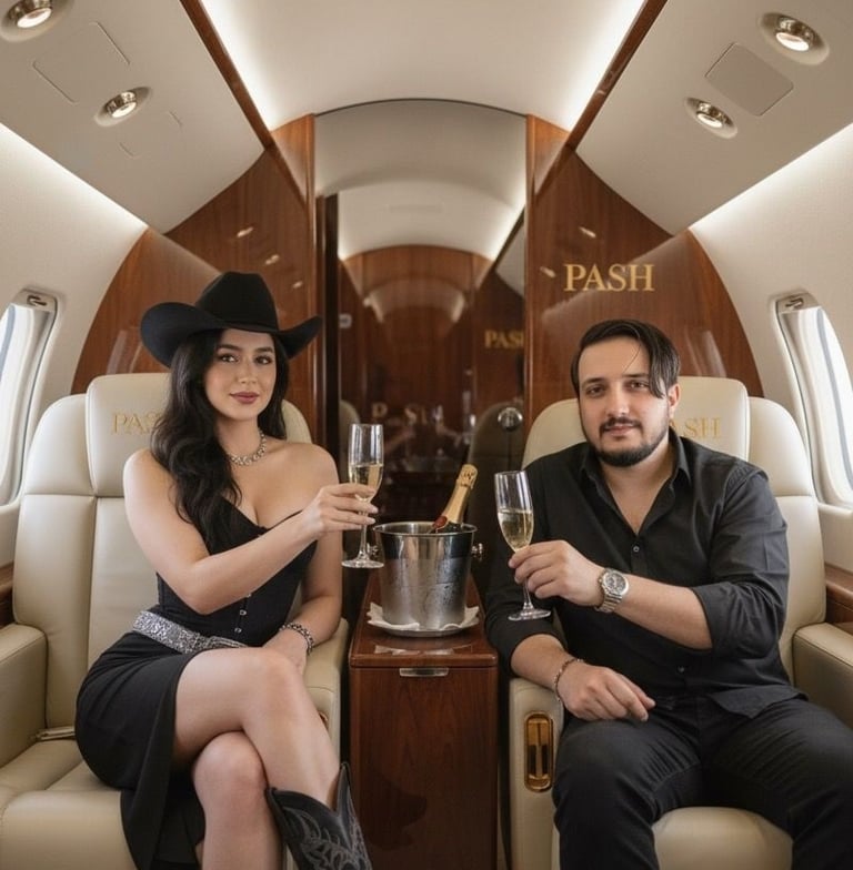 Pasha Rana CEO PASH CLUB LLC in private jet