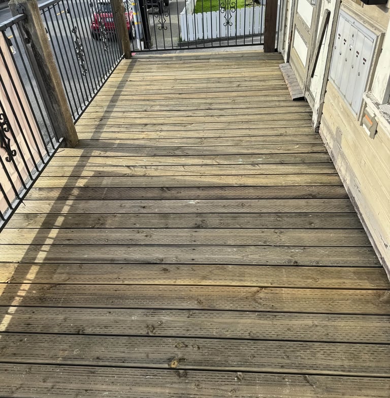 renovated wooden deck