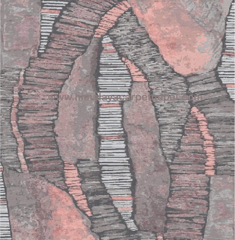 Custom Rugs - Modern contemporary luxury abstract geometric hand-knotted rug in neutral tones