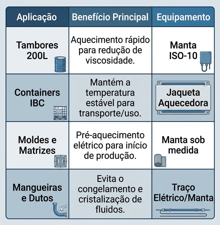 vantagem manta aquecida , revestivento aquecido para tambor , mangueiras e ibc