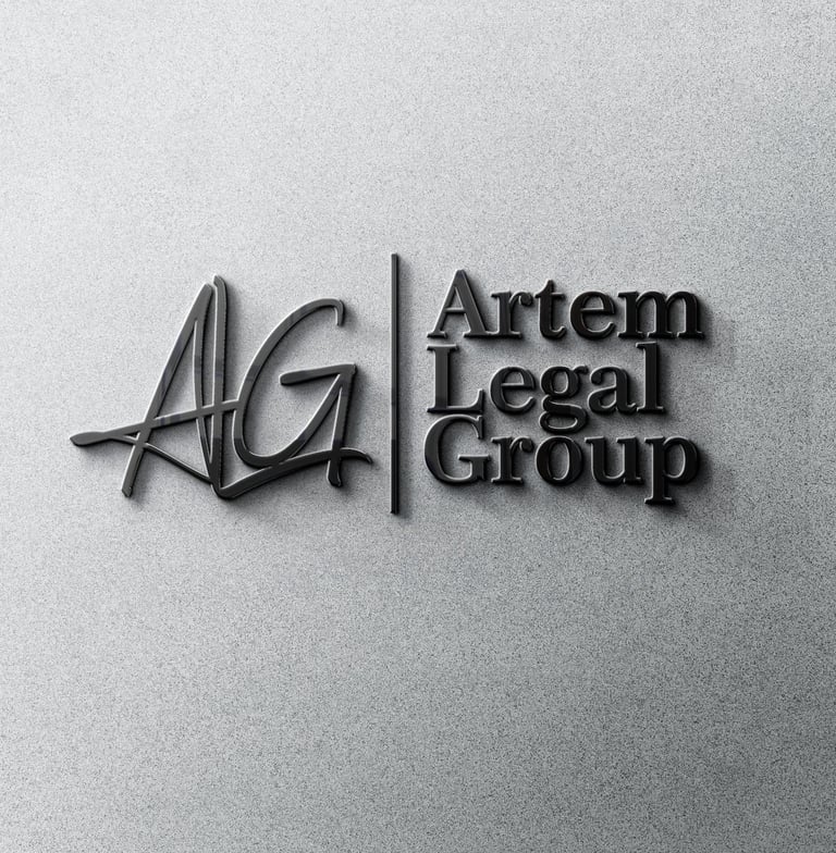 Artem Legal Group Logo on a wall