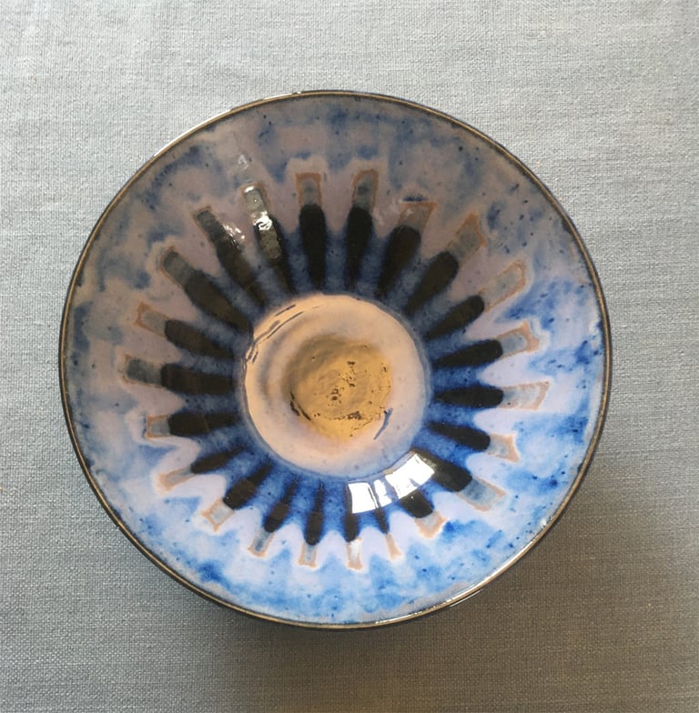 10 inch Blue Black Layered Bowl