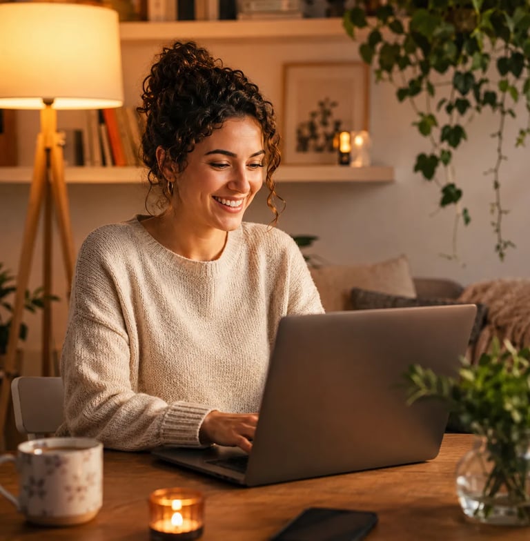 Iniciante trabalhando em casa gerando renda online
