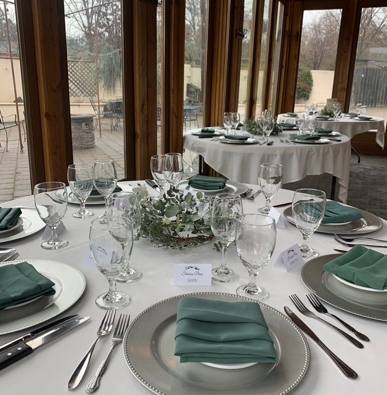 Inside the Glass House in the Courtyard
