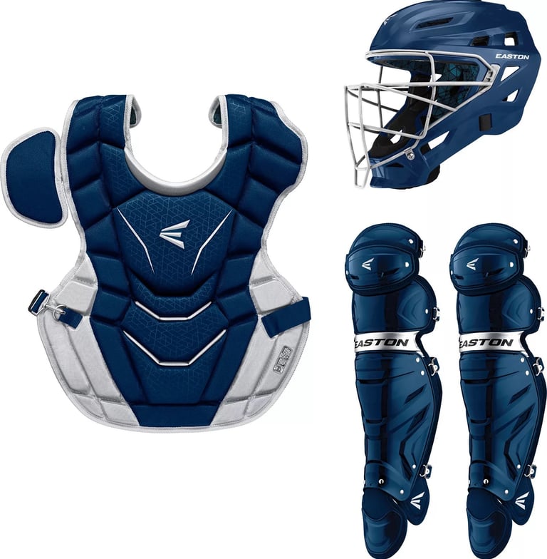 Easton Gametime Elite catcher's gear set with helmet chest protector and leg guards