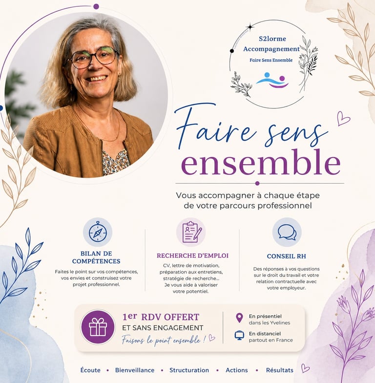 Services d'accompagnement en ressources humaines et bilan de compétences et recherche d'emploi