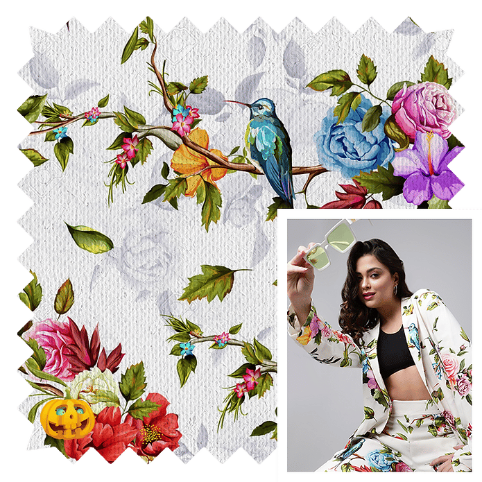 Tropical fabric printing sample with no MOQ requirement