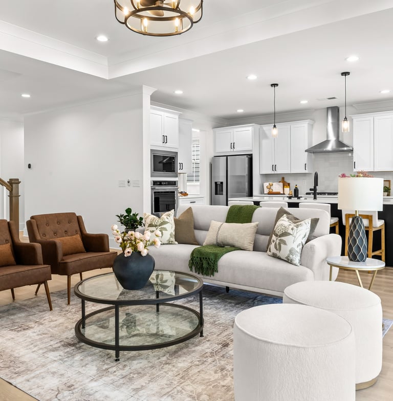 staging house living room. fountain inn