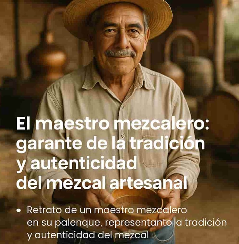Retrato de un maestro mezcalero en su palenque, representando la tradición y autenticidad del mezcal