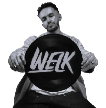 homem segurando um disco, dj welk