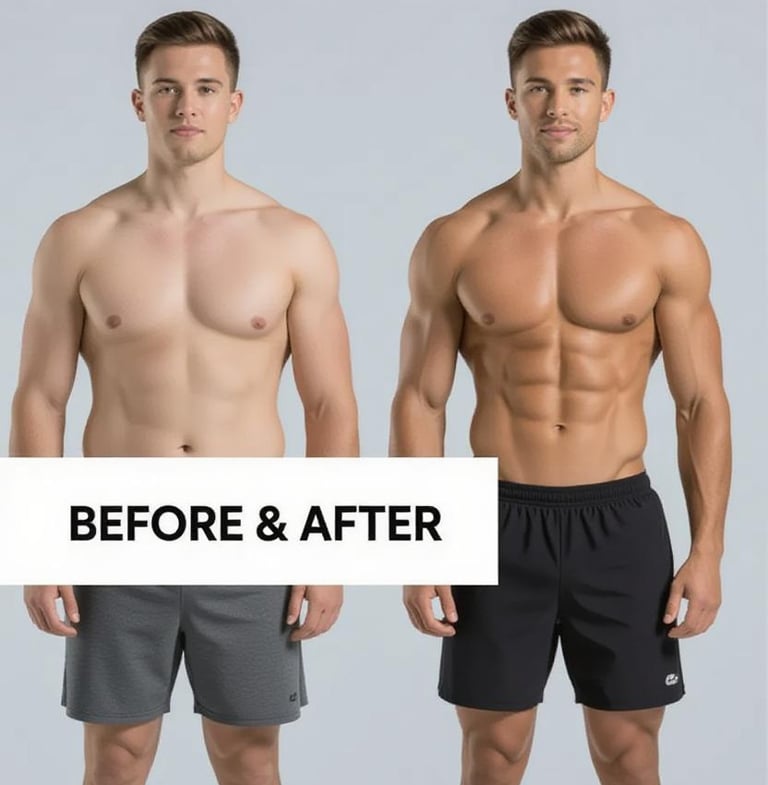 a man with a muscular body and a man with a muscular body