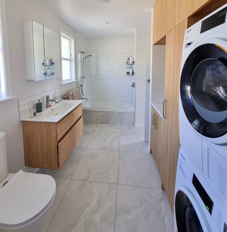 comfort room and laundry area