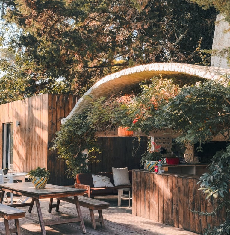 Backyard of Posada La Case in Punta Del Este, Uruguay