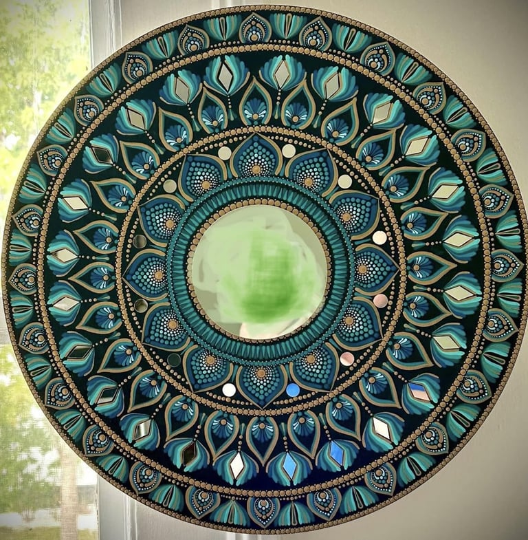 Lippan art, Mirror work with dot art