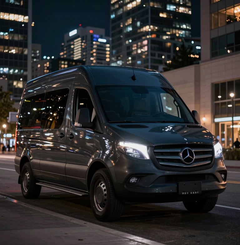 mercedes sprinter van Luxury Van night view   VIREMONT CHAUFFUER  Toronto
