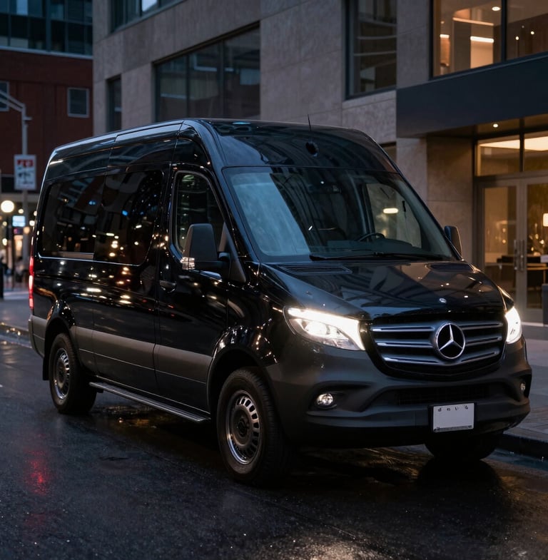 mercedes sprinter van Luxury Van night view   VIREMONT CHAUFFUER  Toronto