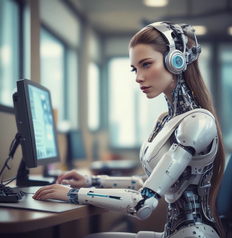 A friendly AI assistant icon with a headset, symbolizing 24/7 lead generation.