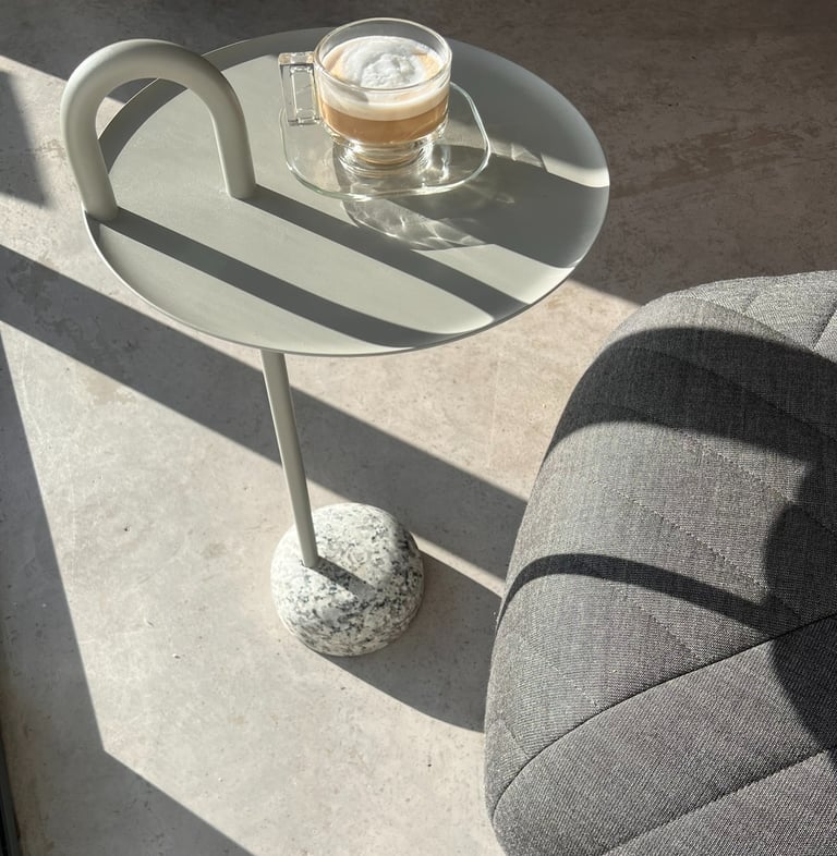 hay bowler table and muuto footstool