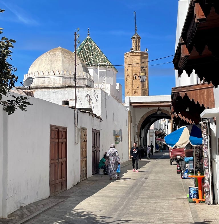 street of the Zaouia and the Moulay El Mekki mosque in the ancient medina of Rabat