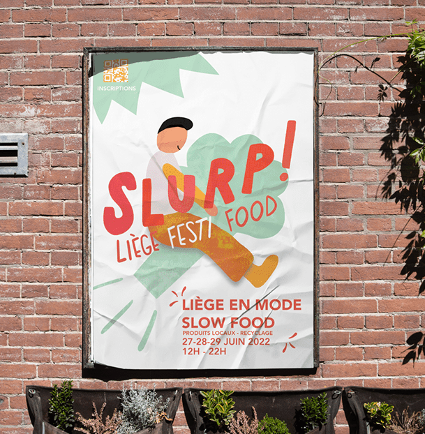 Branding Slurp Liège festi food - affiche - par Soleado studio