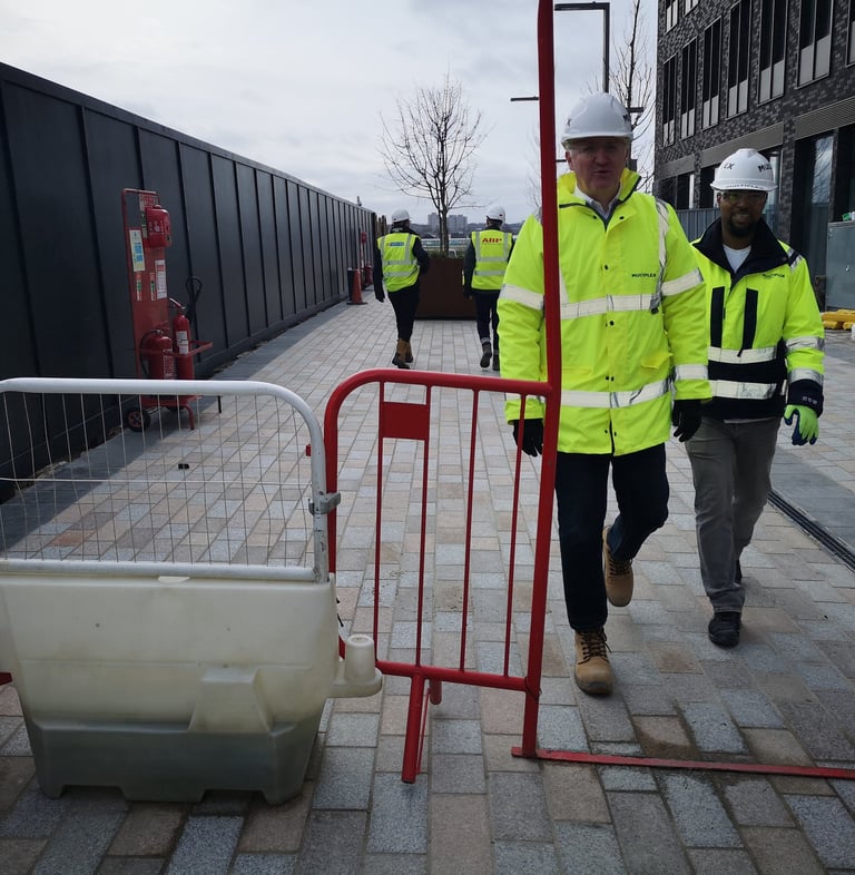 Project manager overseeing construction site