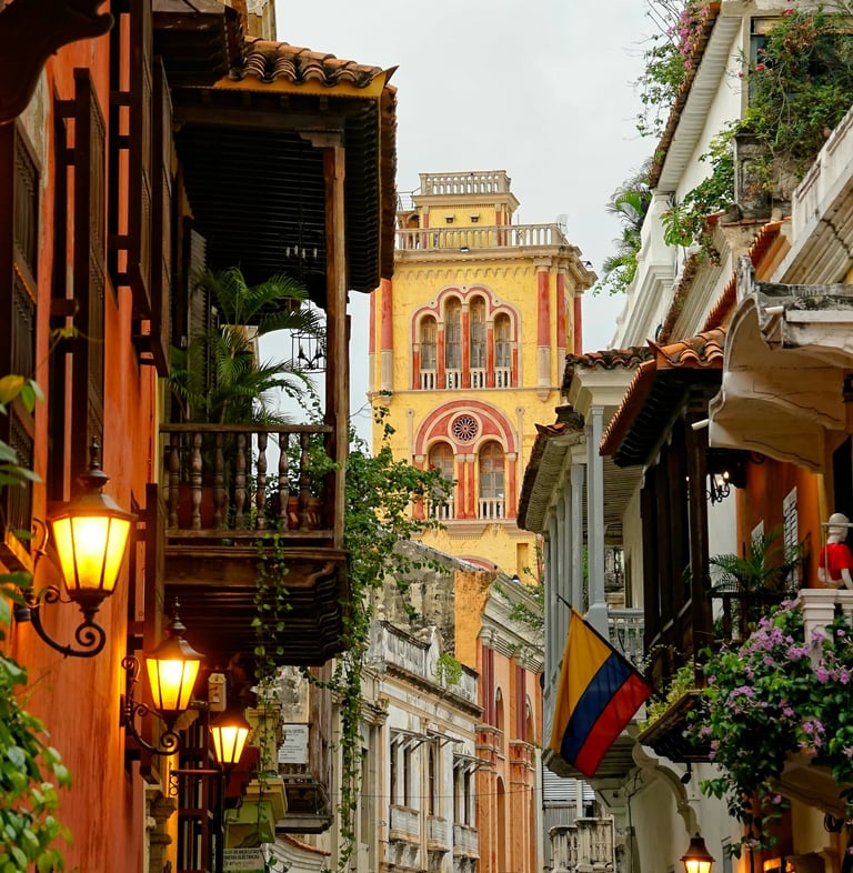 Travel agency in Cartagena Colombia old city colonial streets