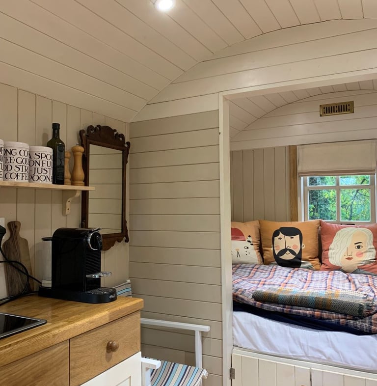 Cosy small double bed.