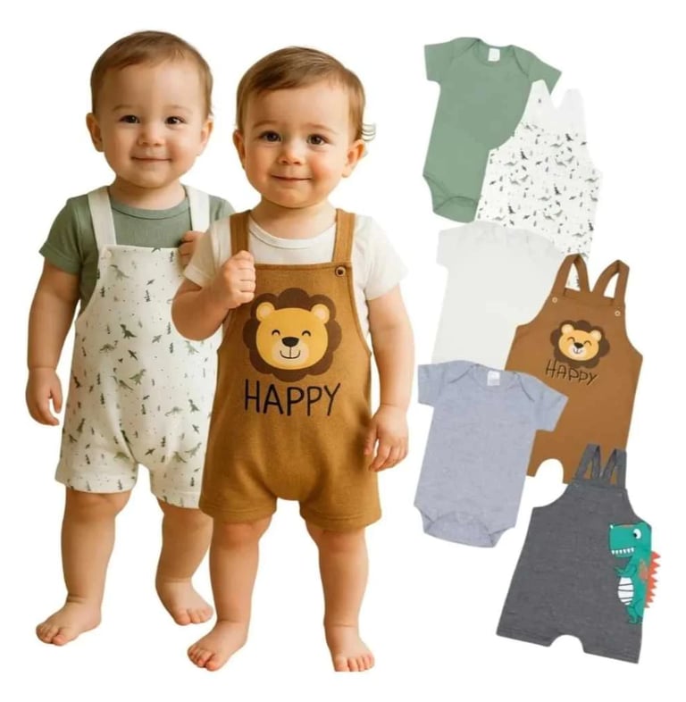 Conjunto Jardineira Menino e Menina