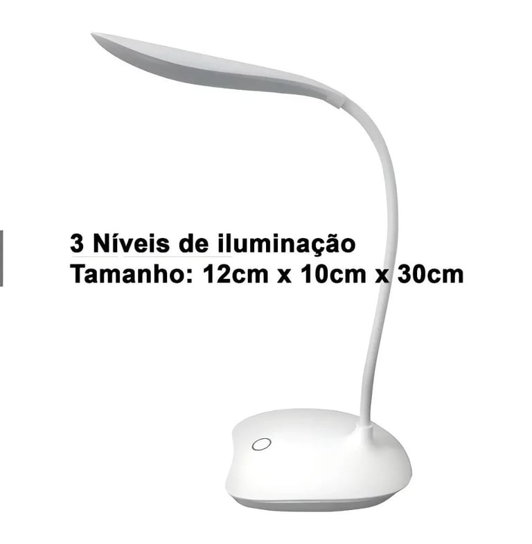 Luminária Articulável de Mesa LED Touch