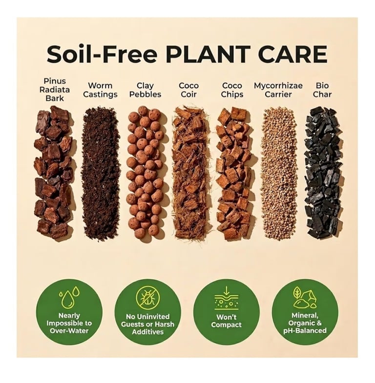 Soilless aroid potting mix for indoor plants designed for airflow drainage reduced fungus gnats