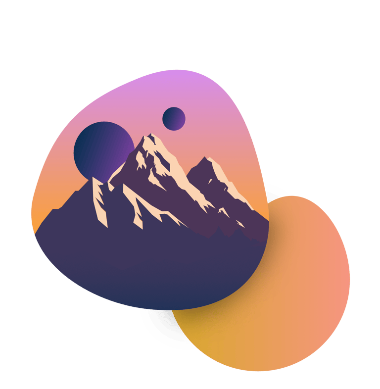 mountain planets orange violet
