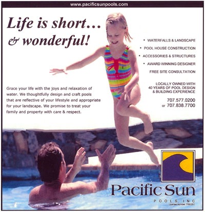 Advertisement for Pacific Sun Pools in San Diego, California.