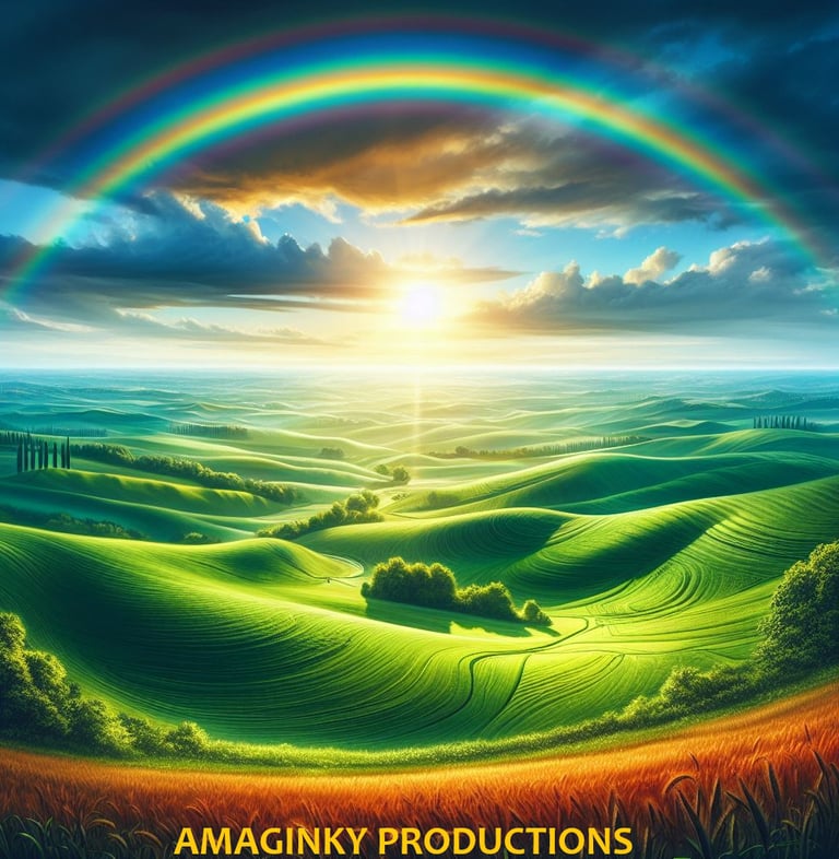 The perfect rainbow vista, reaching out in hope. love and enduring success.