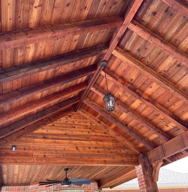 Cedar Patio with Under Light