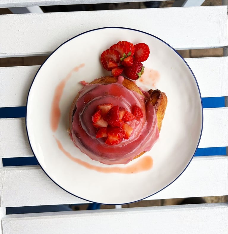 Dusty Strawberry Scroll by Patisserie BLEU in Leeming Perth.
