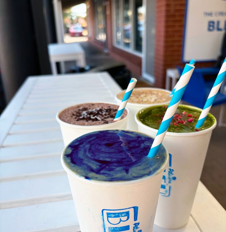 The creative smoothies and shakes by Patisserie BLEU in Leeming Perth.