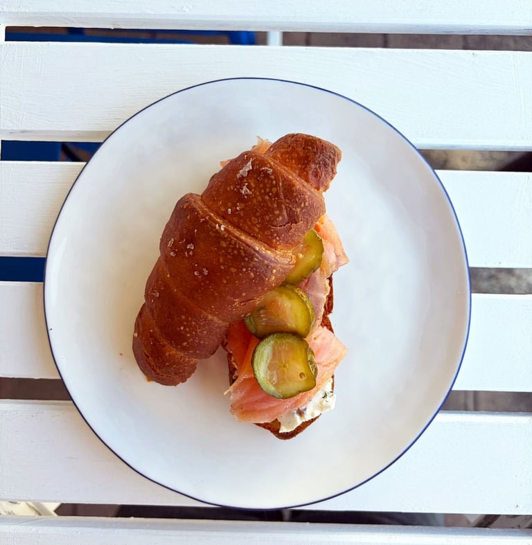 Classic Smoked Salmon Toastie by Patisserie BLEU in Leeming Perth.