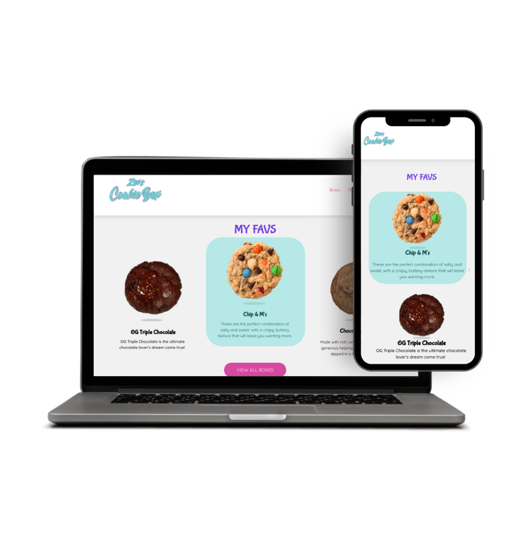 zees cookie box mobile mockup