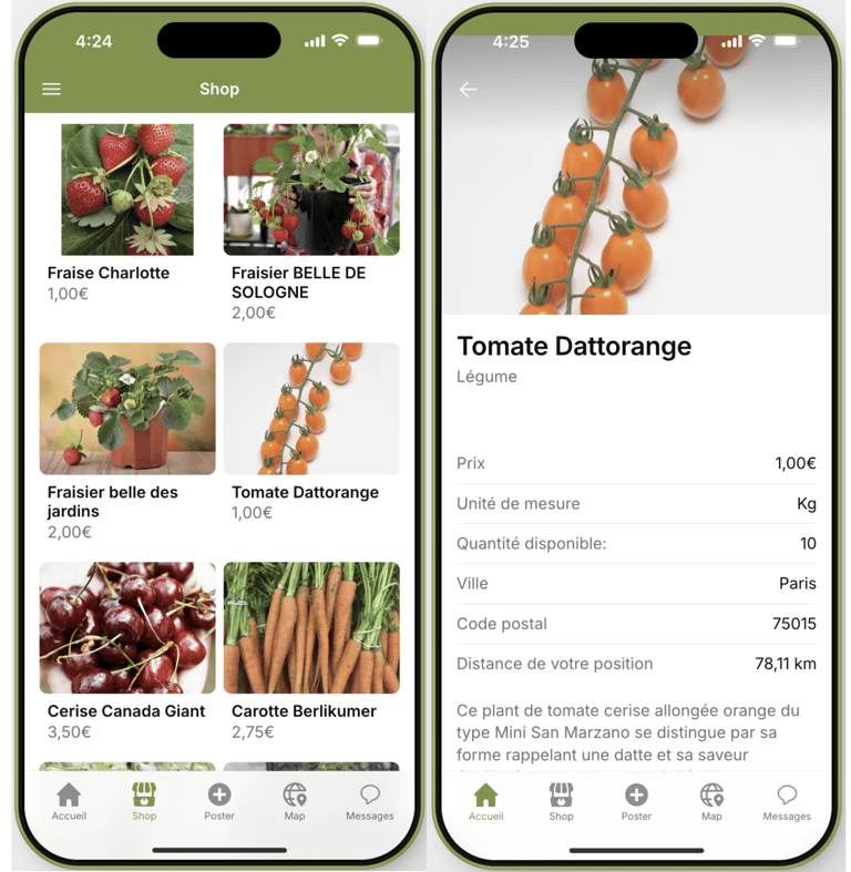 Potami est un réseau social autour du potager où on peut acheter et vendre des fruits et légumes.