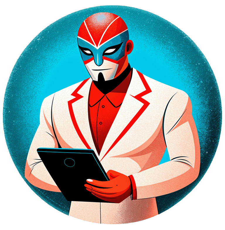 a man in a white suit and red jacket