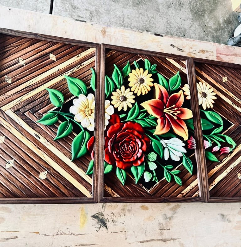Custom hand crafted wood art