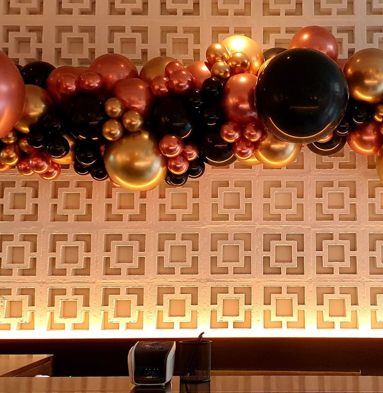 balloons garland for Hilton hotel London